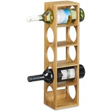 Relaxdays Weinregal aus Bambus HxBxT: ca. 53 x 14 x 12 cm mit 5 Fächern Holzregal für Wein Flaschenregal modern Regal für Getränke Weinhalter zur waagerechten Lagerung stapelbar, natur