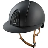 Reithelm Smart Nova Matt Polo Visier mit Beigen Kinnriemen Black / M
