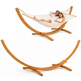 AMANKA XL Hängematten Gestell 325cm Outdoor Holzgestell 2 Personen Garten Ständer Holz