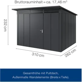 hörmann stauraumsysteme Juno Gerätehaus 3,10 x 2,62 m Anthrazitgrau