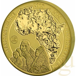 1 Unze Goldmünze Ruanda Berggorilla 2023 - 15 Jahre Jubiläum