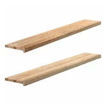 vidaXL Fensterbänke 2 Stk. Unbehandelt 160x30x2 cm Massivholz Eiche