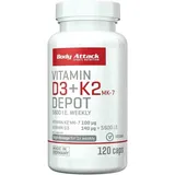 Body Attack Vitamin D3+K2 Depot Förderung der richtigen Funktion des Organismus 120 KAP