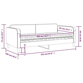 vidaXL Tagesbett 90 x 200 cm Dunkelgrau