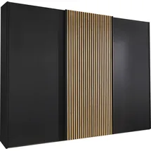 Wiemann Drehtürenschrank Denver 295,2 x 236 x 67 cm Grau/Schwarz