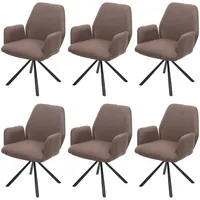 Mendler 6er-Set Esszimmerstuhl HWC-H71, Küchenstuhl Lehnstuhl Stuhl, Stoff/Textil Stahl