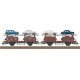 Trix H0 24332 H0 Autotransportwagen-Paar Laaes der DB