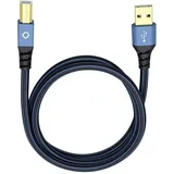Oehlbach USB 2.0 USB-A Stecker, USB-B Stecker 1.00 m Usb-b-kabel - Blue
