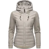 Ragwear Damen Übergangsjacke leichte Steppjacke kurz mit weichen Ärmeln und Kapuze Sandrra Bone Gr. 3XL - 3XL