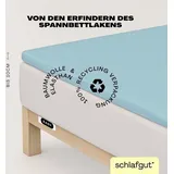 schlafgut Easy Spannbettlaken für Topper Jersey Elasthan 120 x 200 - 130 x 220 cm blue light