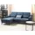 Beliani 4-Sitzer Ecksofa Blau Chenille Stoffbezug L-förmig mit Chaiselongue Rechtsseitig 3 Dekokissen Breite Armlehnen Dicke Sitzkissen Modern