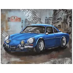 3D-Metallbild - Motiv: Blaues Sportauto - 60 x 80cm