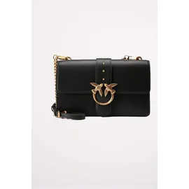 PINKO Love One Mini Umhängetasche Baumwolle/Leather Black/Gold