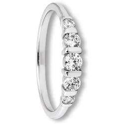Silberring ONE ELEMENT "Zirkonia Ring aus 925 Silber" Gr. 58, silber, Fingerringe, Damen, 58,mit Zirkonia, Silber 925 (Sterlingsilber), Damen Silber Schmuck