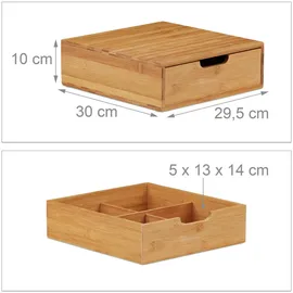 Relaxdays Schubladenbox 29,5 x 30,5 x 10 cm 1-tlg. braun
