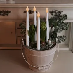 LED-Stabkerze &quot;Paulina&quot;- flackernde LED - H: 28cm - Batteriebetrieb - Fernbedien...