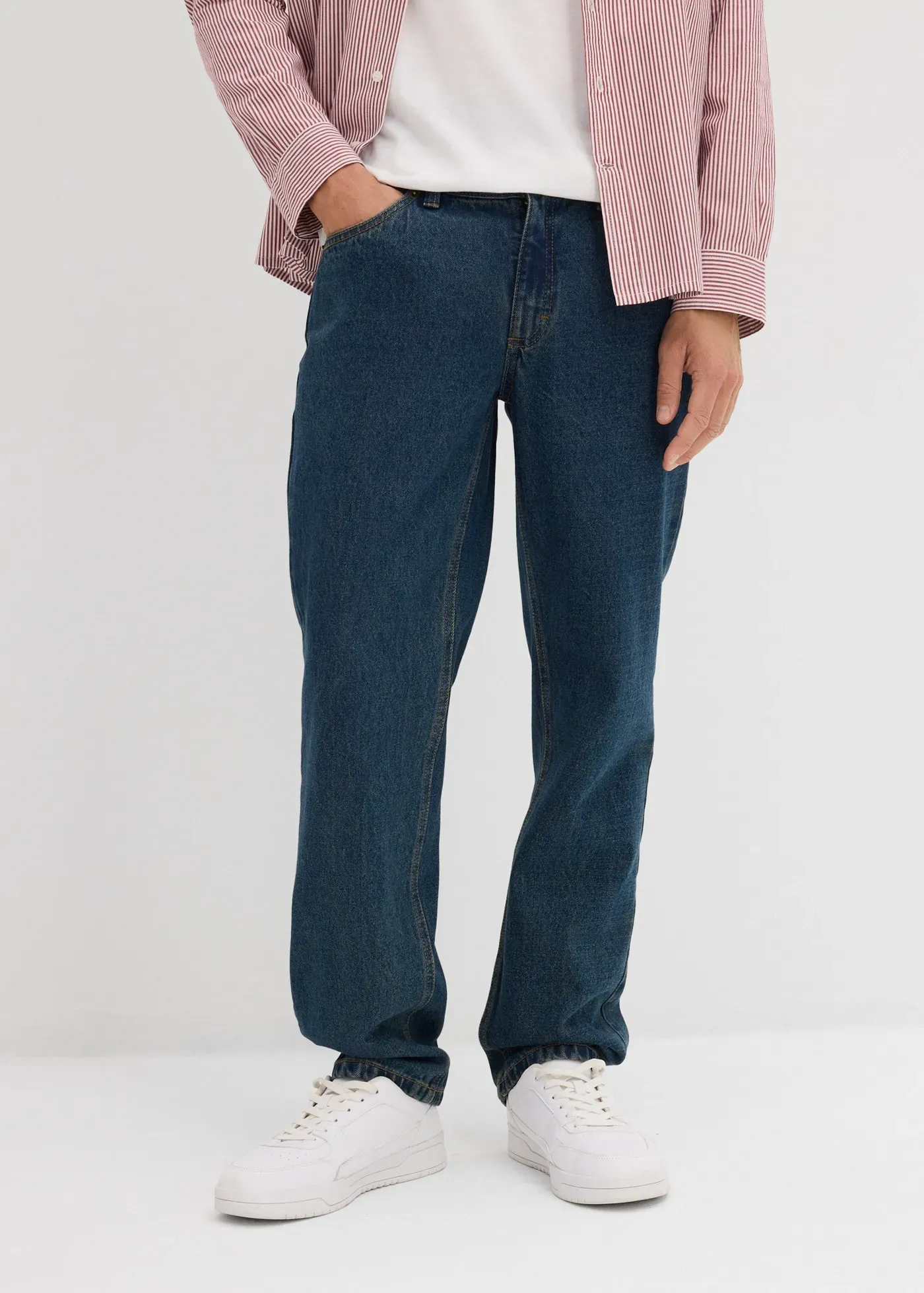 Regular-fit-Jeans BONPRIX, Herren, Gr. 62, N-Gr, dunkelblau denim (länge: regulär), Denim/Jeans, Obermaterial: 99% Baumwolle, 1% Elasthan, regular fit lang, Jeans, 5-Pocket Form