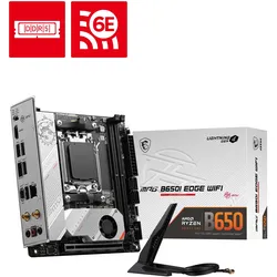 MSI Mainboard "MPG B650I EDGE WIFI", grau (grau, schwarz), B:17cm H:17cm T:17cm, Mainboards
