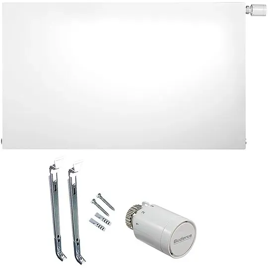 Buderus Ventil-Heizkörper Logatrend VCM-Plan.2 H 300 L 1600 Typ 22 - 1187/758 Watt - Set mit Thermostatkopf