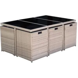 vidaXL Garten-Essgruppe 11-tlg. beige 42557