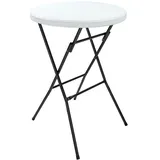 CASARIA Stehtisch Ø 72 x 110 cm weiß klappbar 2 St.