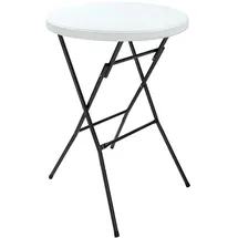 CASARIA Stehtisch Ø 72 x 110 cm weiß klappbar 2 St.