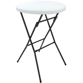 CASARIA Stehtisch Ø 72 x 110 cm weiß klappbar 2 St.