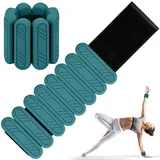 ouhos Verstellbare Handgelenkgewichte Set 2 Stück, Gewichtsmanschetten für Fuß oder Handgelenk auf Bewegung Gehen Joggen Yoga Aerobic Pilates Gewicht Fitness Armband (Dunkelgrün, 1kg (2 * 0,5 kg))