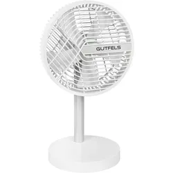 GUTFELS Tischventilator VENTI 3020 R, 20 cm Ø, USB Ventilator mit 4.000 mAh Akku, Touchbedienung, 4 Geschwindigkeiten