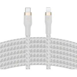 Belkin BoostCharge Pro Flex USB-C Kabel mit Lightning Connector 3 m, Weiß