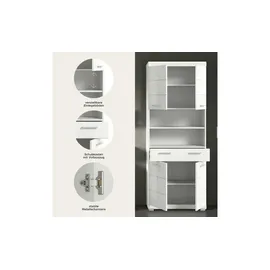 xonox.home Hochschrank 74 cm x 191 cm x 31 cm Front Weiß Hochglanz FSC®
