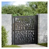 vidaXL Gartentor Schwarz 105x106 cm Stahl Spurendesign