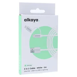 Alkaya USB-C auf Lightning 1 m Weiß