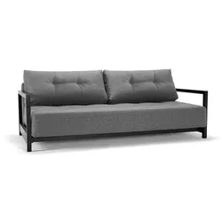 Schlafsofa Butland Kunstfaser H:70cm/B:209cm/T:117cm Dunkelgrau Mit Armlehne ausziehbar modern