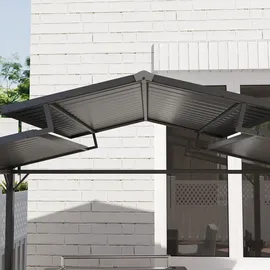 Outsunny Grillpavillon 2,5 x 1,6 m Schwarz