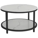 Vicco Couchtisch Ontario Marmor Weiß 80 x 80 cm Rund