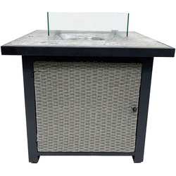 Feuerstelle TEPRO "Medfield" Feuerkörbe grau (anthrazit, grau) Feuerstellen Feuerkörbe Gasfeuerstelle, BxLxH: 76,5x76,5x65,5 cm