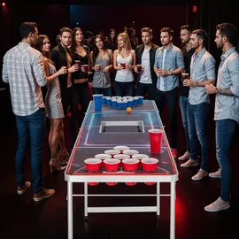 Tectake Bierpongtisch 61 cm x 234 cm x 71 cm Bunt