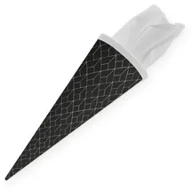 itenga Geschwisterschultüte 35cm Geschenkverpackung Zuckertüte klein für Erwachsene Kinder Party (Abstrakt schwarz weiß)