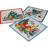 Betz 12 Stück Kinder Stoff Taschentücher Kindertaschentücher Set Größe 26x26 cm 100% Baumwolle Design 10 Weihnachten - 26x26cm