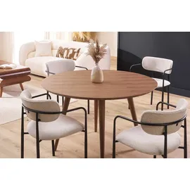 miliboo Design-Esstisch rund Nussbaum D120 LIVIA