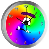 CreaDesign Funkwanduhr Funkuhr, Kinder Wanduhr, Kinderuhr, Kinderzimmer Monster bunt (geräuscharmes Uhrwerk) bunt