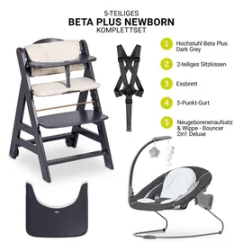 hauck Beta Plus Dark Grey 5-tlg. Newborn Set Deluxe (Treppenhochstuhl)