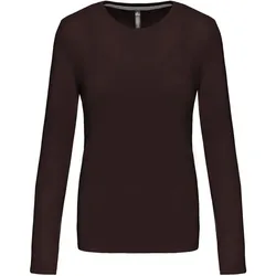 Kariban Damen T-Shirt langarm - chocolate - S