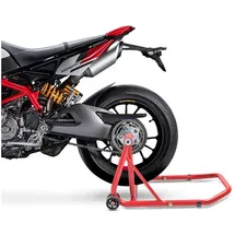 ConStands – Einarm Montageständer kompatibel mit Ducati Hypermotard 950/ SP 19-25 Rot Hinterrad Single Classic Motorrad inkl. Adapter