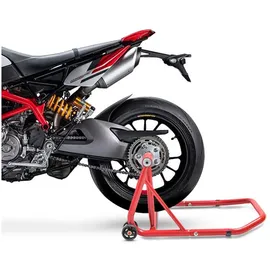 ConStands – Einarm Montageständer kompatibel mit Ducati Hypermotard 950/ SP 19-25 Rot Hinterrad Single Classic Motorrad inkl. Adapter