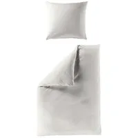 Jack Mako Satin Bettwäsche Einfarbig in Silber | Gr.: