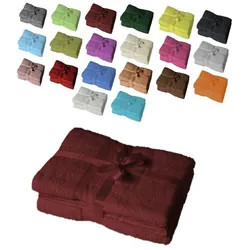 EXKLUSIV HEIMTEXTIL 4 x Saunatuch 500 g/m2 80 x 200 cm Bordeaux