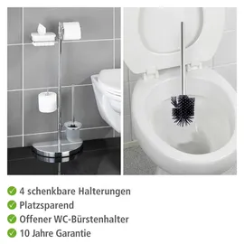 Wenko WC-Garnitur Raumsparwunder Silber
