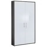 moebel-dich-auf Aktenschrank OFFICE EDITION (abschließbar, Metallgriffe, 5 Fächer) Made in Germany grau
